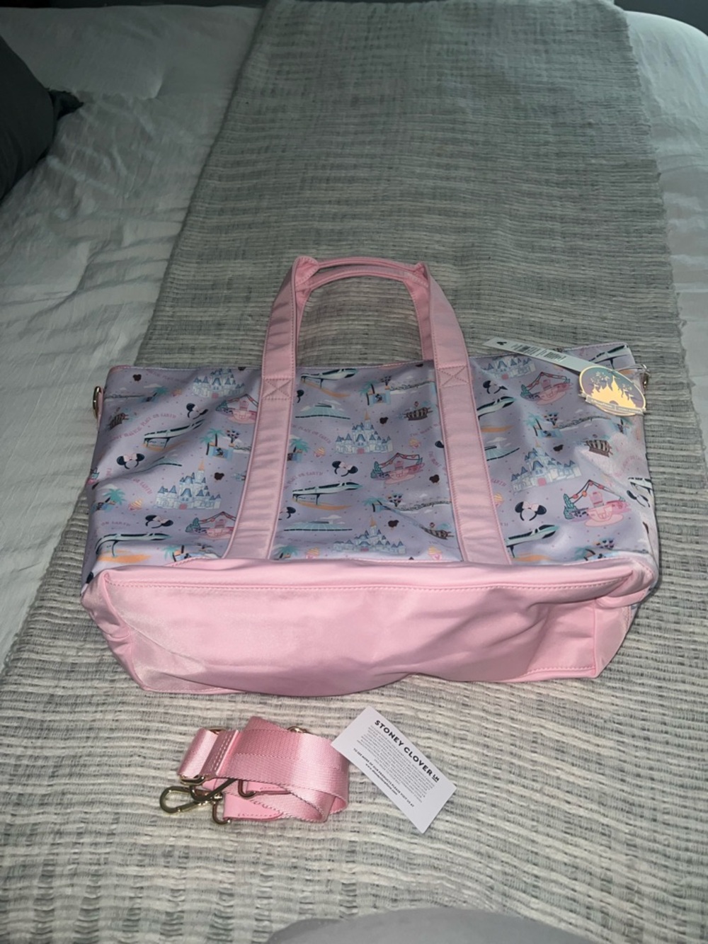 Stoney Clover Lane Pink Walt Disney World Patterned Weekend Tote